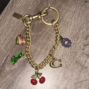 Coach MOTIF chain bag charm with Colorful Charms